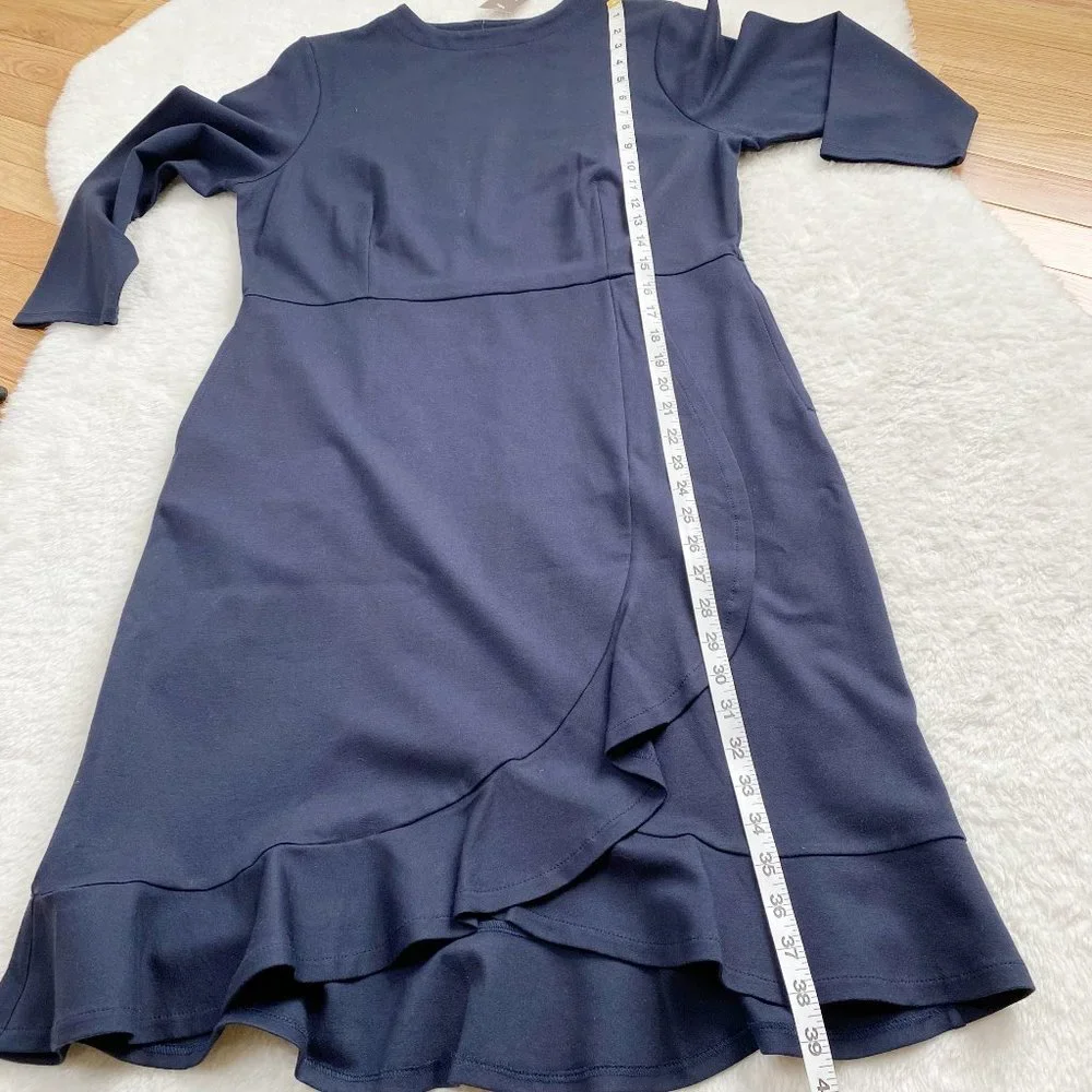 J.Jill Women's Long Sleeve Business Dress, Navy Blue, Size Medium - Picture 6 of 11